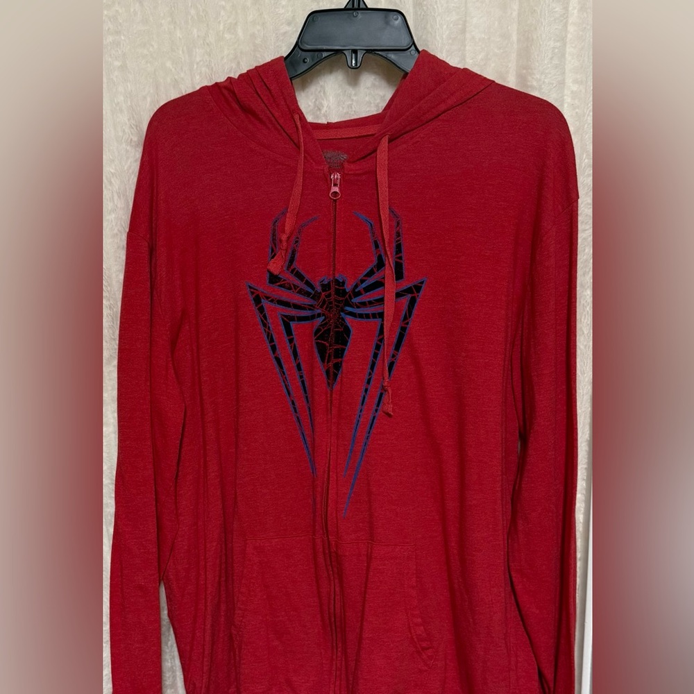 Marvel Red Zip Up Spider Sweater (T-shirt Material)